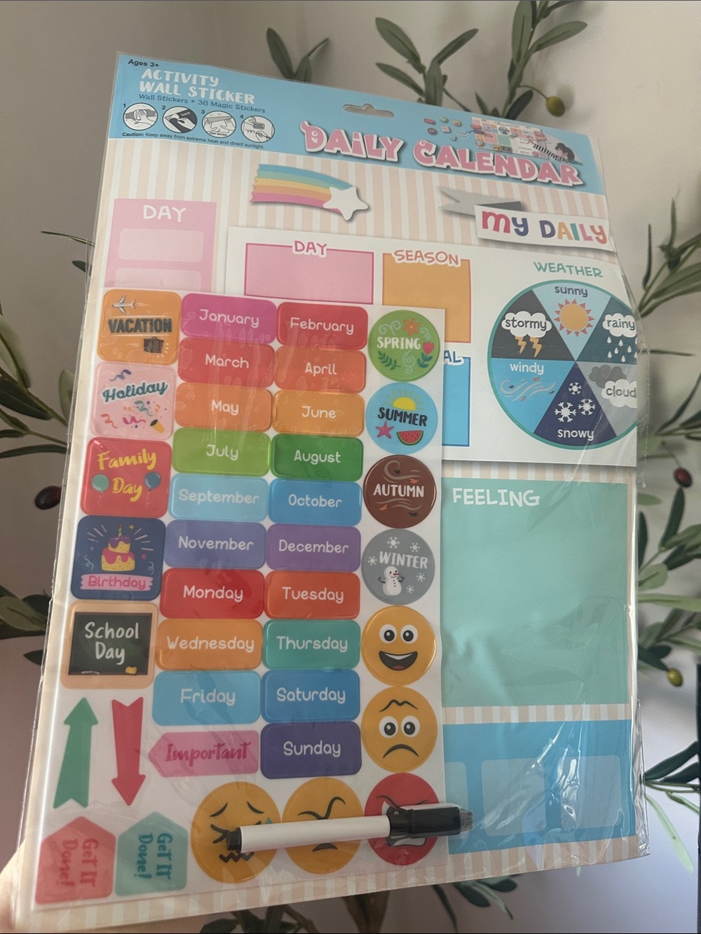 My First Daily Calendar For Kids, 15X23.2 Activities Calendar For Toddlers - Picture 3 of 5